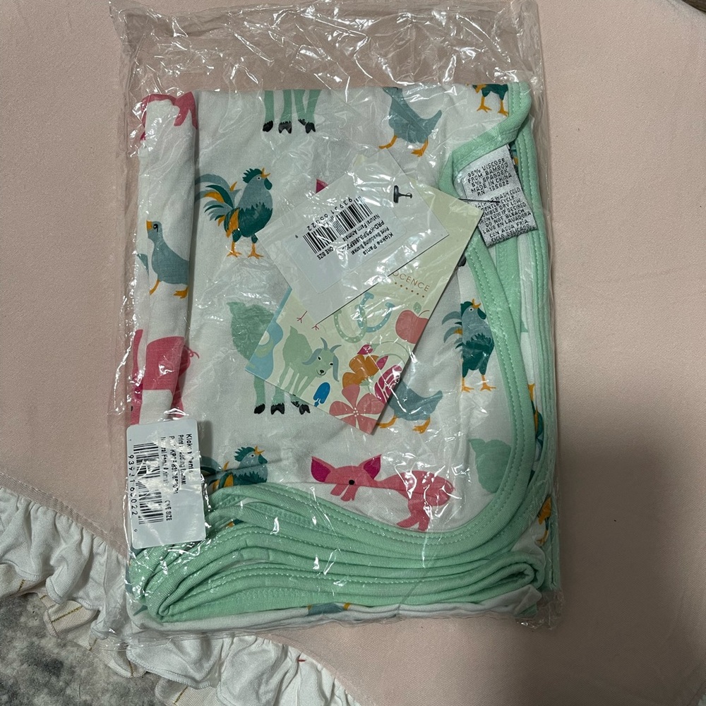 NWT Kickee Natural Farm Animals Swaddle